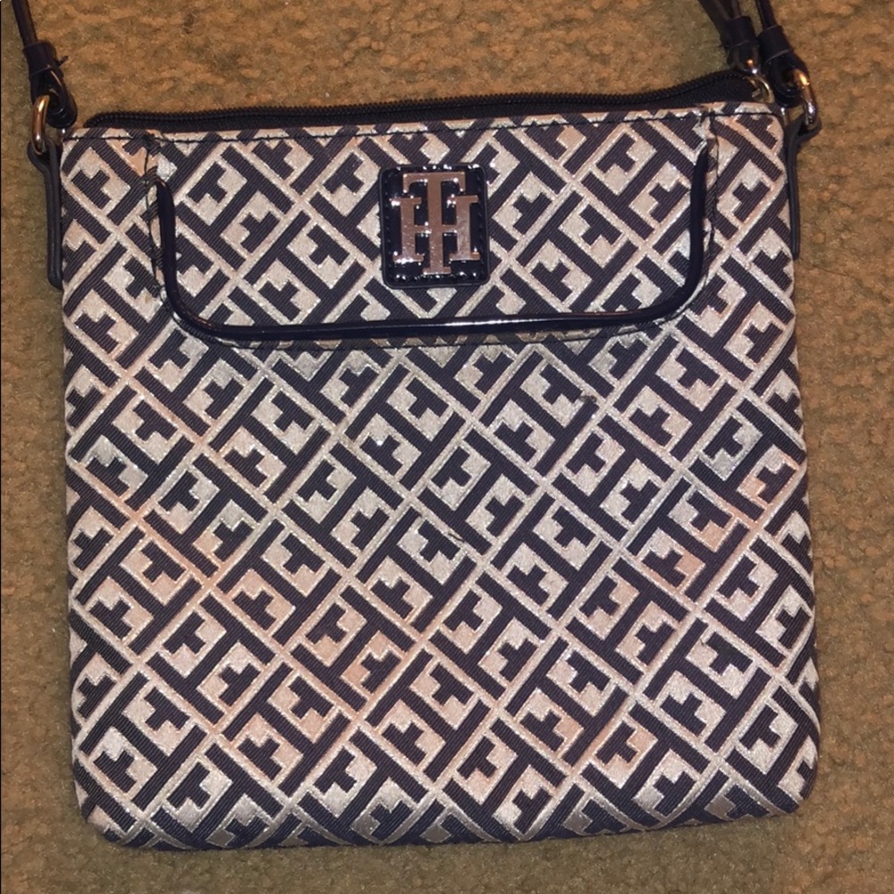 Blue and silver Tommy Hilfiger cross body bag